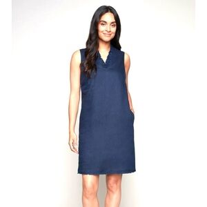 Papillon Frayed Edge Blue Slip Dress